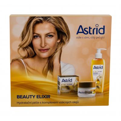 Astrid Beauty Elixir Darčeková kazeta hydratačný denný pleťový krém proti vráskam 50 ml + hodvábny čistiaci pleťový olej 145 ml