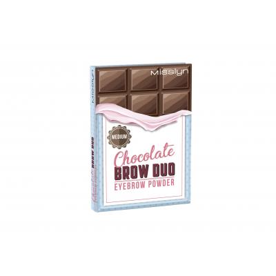 Misslyn Chocolate Brow Duo Set a paletka na obočie pre ženy 5 g Odtieň 4 Medium Chocolate