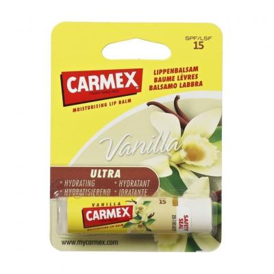 Carmex Ultra Moisturising Lip Balm Vanilla SPF15 Balzam na pery pre ženy 4,25 g