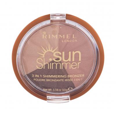 Rimmel London Sun Shimmer 3in1 Bronzer pre ženy 9,9 g Odtieň 002 Bronze Goddess