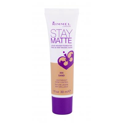 Rimmel London Stay Matte Liquid Mousse Foundation Make-up pre ženy 30 ml Odtieň 300 Sand