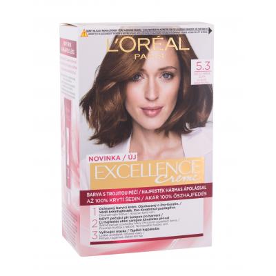 L&#039;Oréal Paris Excellence Creme Triple Protection Farba na vlasy pre ženy 48 ml Odtieň 5,3 Natural Light Golden Brown