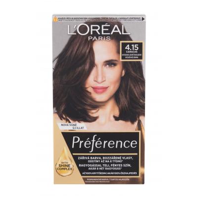 L&#039;Oréal Paris Préférence Farba na vlasy pre ženy 60 ml Odtieň 4,15-M1 Caracas