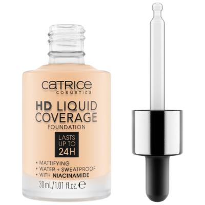 Catrice HD Liquid Coverage 24H Make-up pre ženy 30 ml Odtieň 002 Porcelain Beige