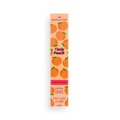 I Heart Revolution Tasty Peach Lip Oil Olej na pery pre ženy 6 ml Odtieň Peachy Keen