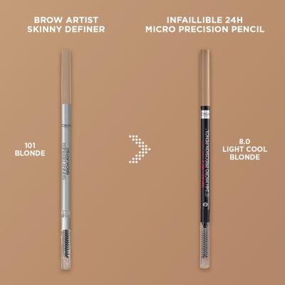 L&#039;Oréal Paris Infaillible Brows 24H Micro Precision Pencil Ceruzka na obočie pre ženy 1,2 g Odtieň 8.0 Light Cool Blonde