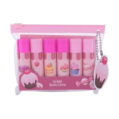 2K Lip Balm Gift Set Darčeková kazeta balzam na pery 6 x 4,2 g + kozmetická taštička