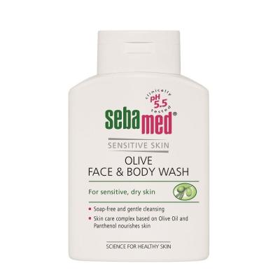 SebaMed Sensitive Skin Face &amp; Body Wash Olive Tekuté mydlo pre ženy 200 ml