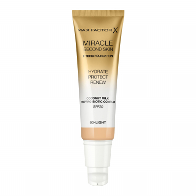 Max Factor Miracle Second Skin SPF20 Make-up pre ženy 30 ml Odtieň 03 Light