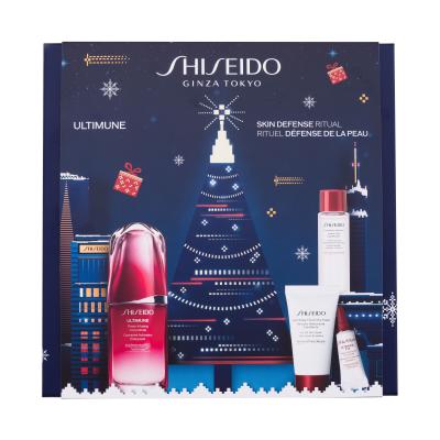 Shiseido Ultimune Power Infusing Concentrate Darčeková kazeta pleťové sérum Ultimune Power Infusing Concentrate 50 ml + čistiaca pena Clarifying Cleansing Foam 30 ml + pleťový krém Treatment Softener 30 ml + očné sérum Ultimune Power Infusing Eye Concentrate 3 ml
