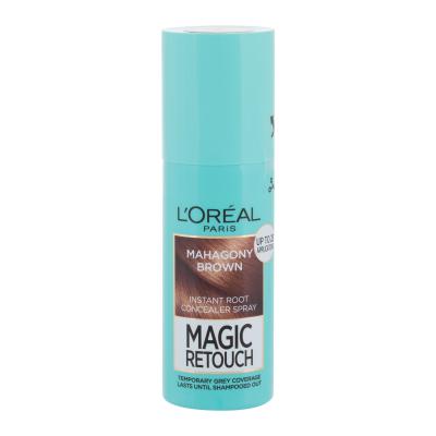 L'Oréal Paris Magic Retouch Instant Root Concealer Spray Farba na vlasy pre ženy 75 ml Odtieň Mahagony Brown