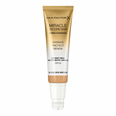 Max Factor Miracle Second Skin SPF20 Make-up pre ženy 30 ml Odtieň 06 Golden Medium