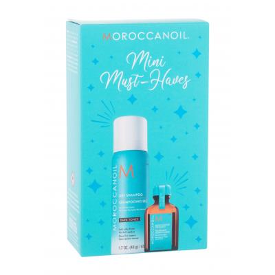 Moroccanoil Mini Must-Haves Darčeková kazeta olej na vlasy Treatment 15 ml + suchý šampón Dry Shampoo Dark Tones 65 ml