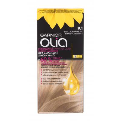 Garnier Olia Permanent Hair Color Farba na vlasy pre ženy 50 g Odtieň 9,1 Ashy Light Blonde