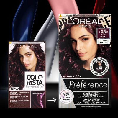 L&#039;Oréal Paris Colorista Permanent Gel Farba na vlasy pre ženy 60 ml Odtieň Dark Purple