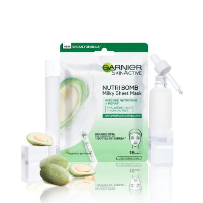 Garnier Skin Naturals Nutri Bomb Almond Milk + Hyaluronic Acid Pleťová maska pre ženy 1 ks