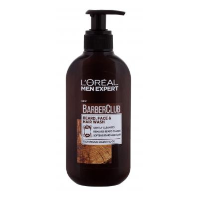 L'Oréal Paris Men Expert Barber Club Beard, Face & Hair Wash Šampón na fúzy pre mužov 200 ml