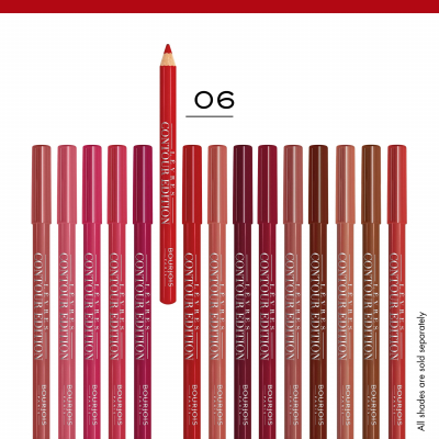 BOURJOIS Paris Contour Edition Ceruzka na pery pre ženy 1,14 g Odtieň 06 Tout Rouge
