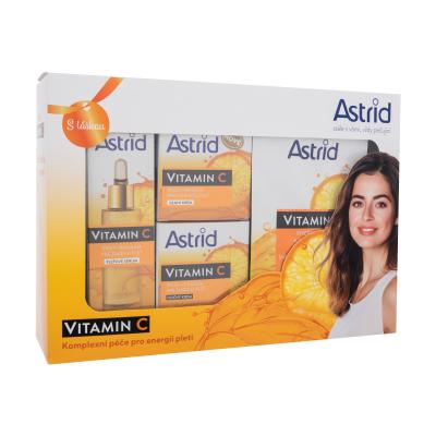 Astrid Vitamin C Darčeková kazeta pleťové sérum Vitamin C Serum 30 ml + denný pleťový krém Vitamin C Day Cream 50 ml + nočný pleťový krém Vitamin C Night Cream 50 ml + textilná pleťová maska Vitamin C Energizing Textile Mask 20 ml