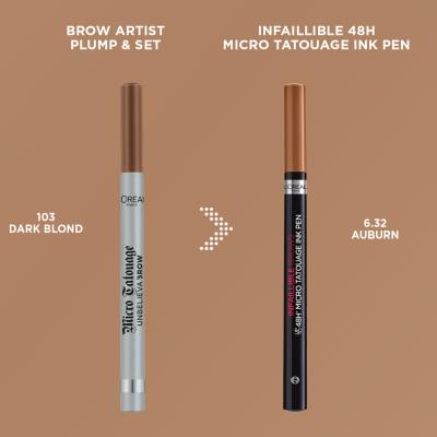 L&#039;Oréal Paris Infaillible Brows 48H Micro Tatouage Ink Pen Ceruzka na obočie pre ženy 1 g Odtieň 6.32 Auburn