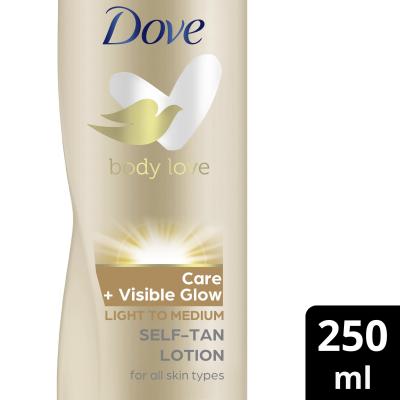 Dove Nourishing Body Care Visible Glow Samoopaľovací prípravok pre ženy 250 ml Odtieň Fair-Medium
