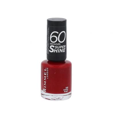 Rimmel London 60 Seconds Super Shine Lak na nechty pre ženy 8 ml Odtieň 320 Rapid Ruby