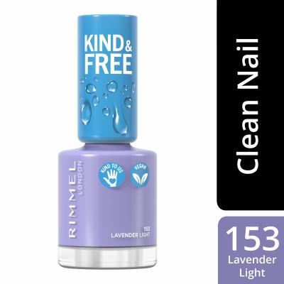 Rimmel London Kind &amp; Free Lak na nechty pre ženy 8 ml Odtieň 153 Lavender Light