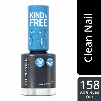 Rimmel London Kind &amp; Free Lak na nechty pre ženy 8 ml Odtieň 158 All Greyed Out
