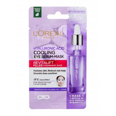 L'Oréal Paris Revitalift Filler HA Cooling Tissue Eye Serum-Mask Maska na oči pre ženy 11 g