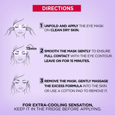 L&#039;Oréal Paris Revitalift Filler HA Cooling Tissue Eye Serum-Mask Maska na oči pre ženy 11 g