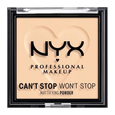 NYX Professional Makeup Can&#039;t Stop Won&#039;t Stop Mattifying Powder Púder pre ženy 6 g Odtieň 02 Light