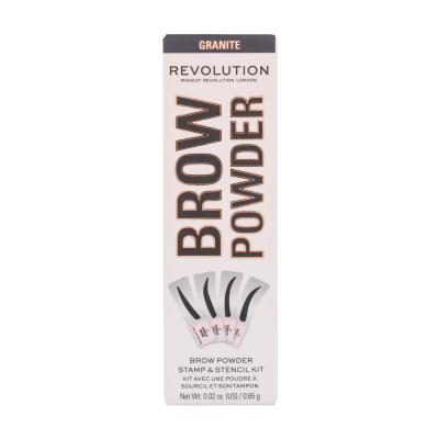 Makeup Revolution London Brow Powder Stamp & Stencil Púder na obočie pre ženy 0,65 g Odtieň Granite