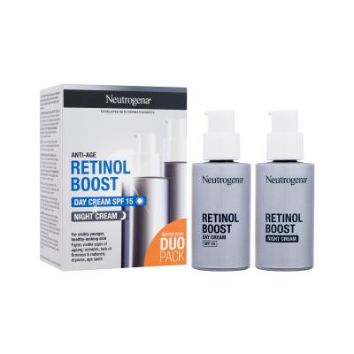 Neutrogena Retinol Boost Duo Pack Darčeková kazeta denný pleťový krém Retinol Boost Day Cream SPF15 50 ml + nočný pleťový krém Retinol Boost Night Cream 50 ml