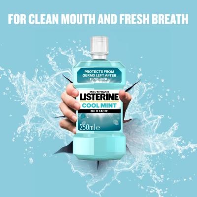 Listerine Cool Mint Mild Taste Mouthwash Ústna voda 250 ml