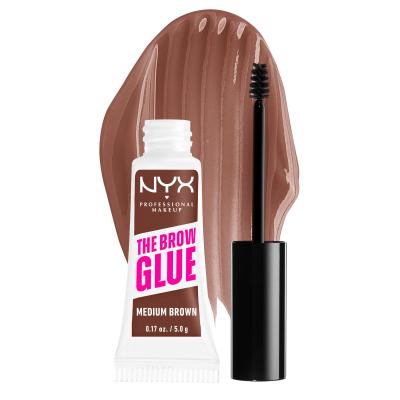 NYX Professional Makeup The Brow Glue Instant Brow Styler Gél a pomáda na obočie pre ženy 5 g Odtieň 03 Medium Brown