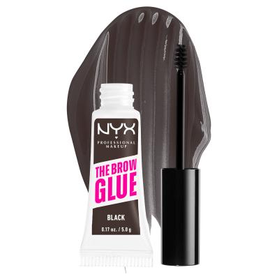 NYX Professional Makeup The Brow Glue Instant Brow Styler Gél a pomáda na obočie pre ženy 5 g Odtieň 05 Black