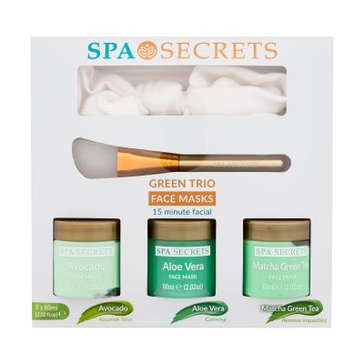 Xpel Spa Secrets Green Trio Face Mask Pleťová maska pre ženy Set poškodená krabička