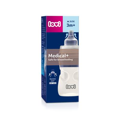 LOVI Medical+ Bottle 3m+ Slow Dojčenská fľaša pre deti 250 ml