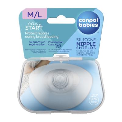 Canpol babies Easy Start Silicone Nipple Shields M/L Vložky do podprsenky pre ženy 2 ks