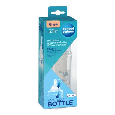 Canpol babies Royal Baby Easy Start Anti-Colic Bottle Little Prince 3m+ Dojčenská fľaša pre deti 240 ml