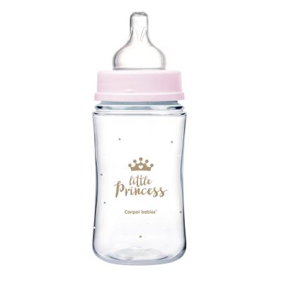 Canpol babies Royal Baby Easy Start Anti-Colic Bottle Little Princess 3m+ Dojčenská fľaša pre deti 240 ml