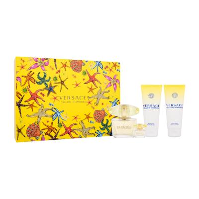 Versace Yellow Diamond Darčeková kazeta toaletná voda 90 ml + toaletná voda 5 ml + sprchovací gél 100 ml + telové mlieko 100 ml