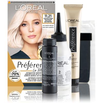L&#039;Oréal Paris Préférence Le Blonding Farba na vlasy pre ženy 1 ks Odtieň 11.21 Ultra Light Cold Pearl Blonde