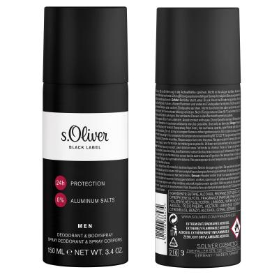 s.Oliver Black Label Dezodorant pre mužov 150 ml