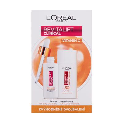 L'Oréal Paris Revitalift Clinical Pure 12% Vitamin C Darčeková kazeta sérum Revitalift Clinical Vitamin C Serum 30 ml + denný pleťový krém Revitalift Clinical Vitamin C Anti-UV Fluid SPF50 50 ml