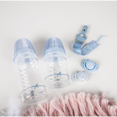 LOVI Baby Shower Glass Bottle Blue 0m+ Dojčenská fľaša pre deti 150 ml