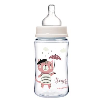 Canpol babies Bonjour Paris Easy Start Anti-Colic Bottle Pink 3m+ Dojčenská fľaša pre deti 240 ml