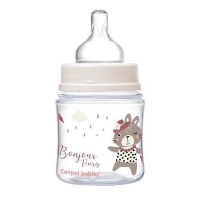 Canpol babies Bonjour Paris Easy Start Anti-Colic Bottle Pink 0m+ Dojčenská fľaša pre deti 120 ml