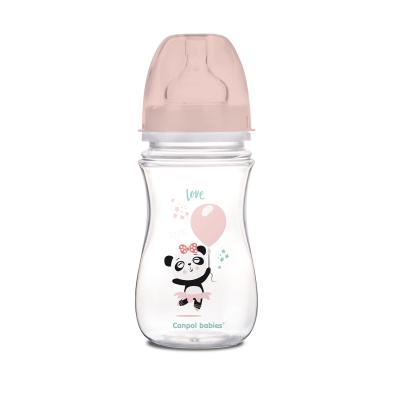 Canpol babies Exotic Animals Easy Start Anti-Colic Bottle Pink 3m+ Dojčenská fľaša pre deti 240 ml