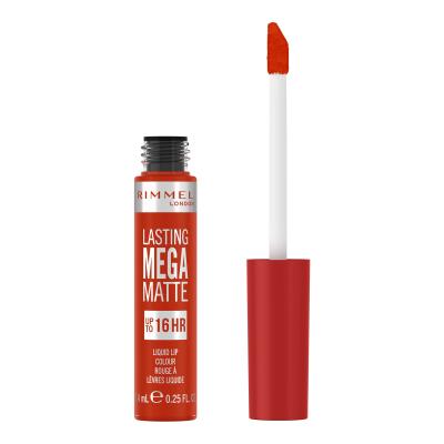 Rimmel London Lasting Mega Matte Liquid Lip Colour Rúž pre ženy 7,4 ml Odtieň Scarlet Flames